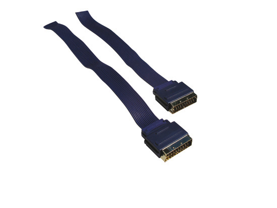 SCART 21pin K/K 1,5m HiFi , Gold , ploch